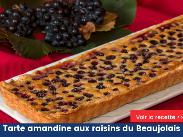 Tarte amandine aux raisins du Beaujolais